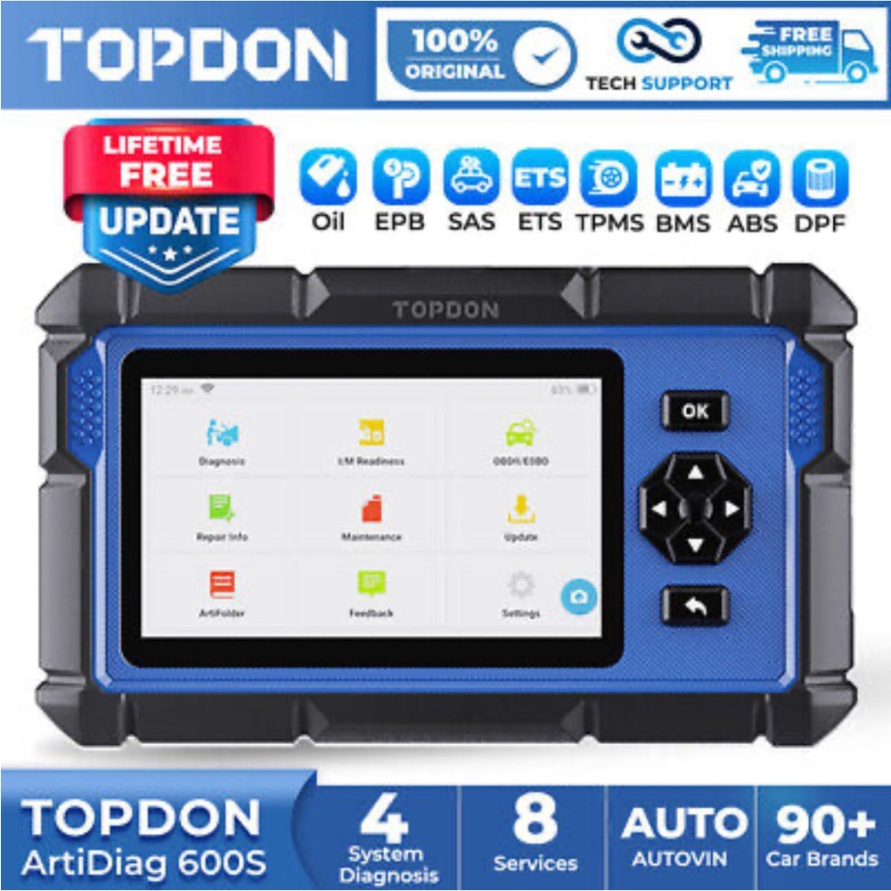 TOPDON AD600 S OBD2 Scanner Car Diagnostic Tool ABS SRS EPB SAS TPMS Code Reader